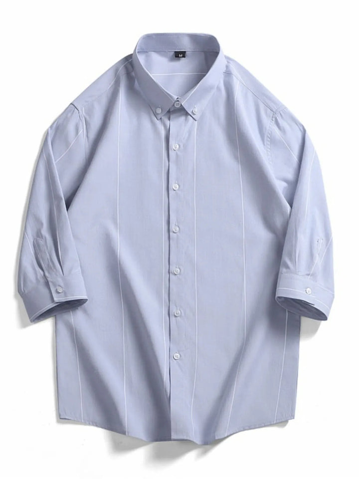 Men's Plus Size Striped Button-Down Shirt