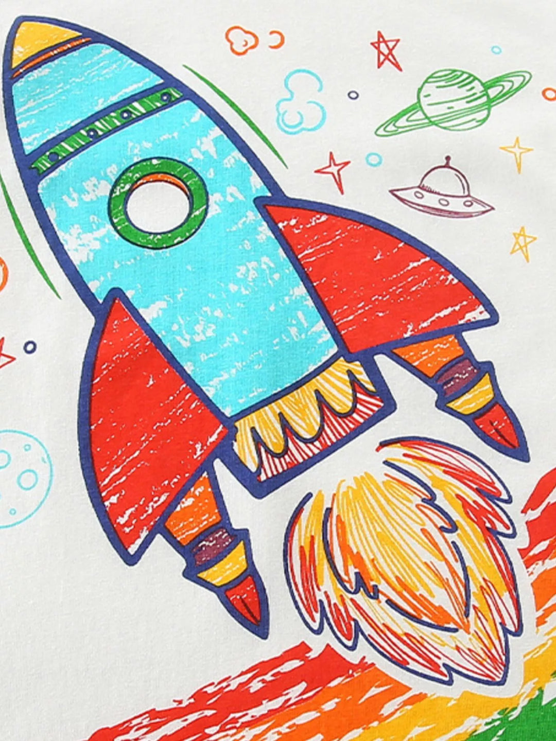 Children's Rocket Rainbow Graphic Short Sleeve T-Shirt