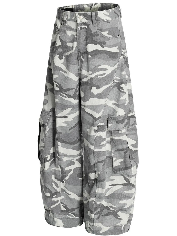 Men's Camo Cargo Wide Leg Jeans