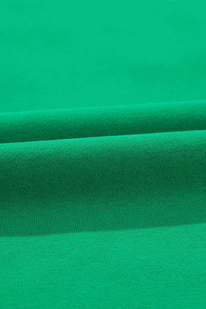 Green LUCKY Aphabet Chenille Embroidered Pullover Sweatshirt