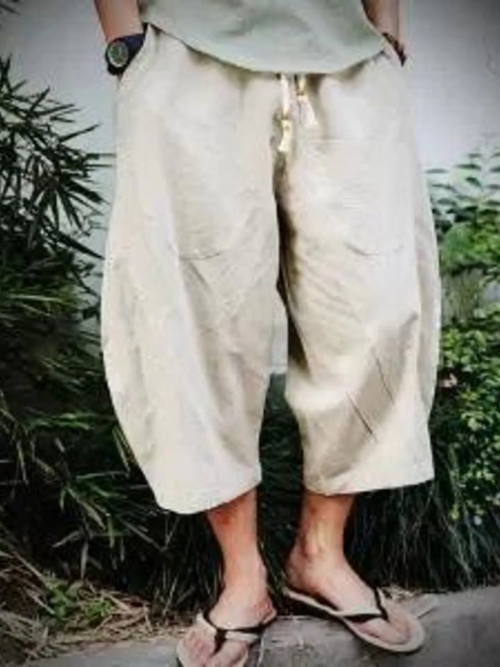 Men's Plus Size Loose Fit Cropped Pants