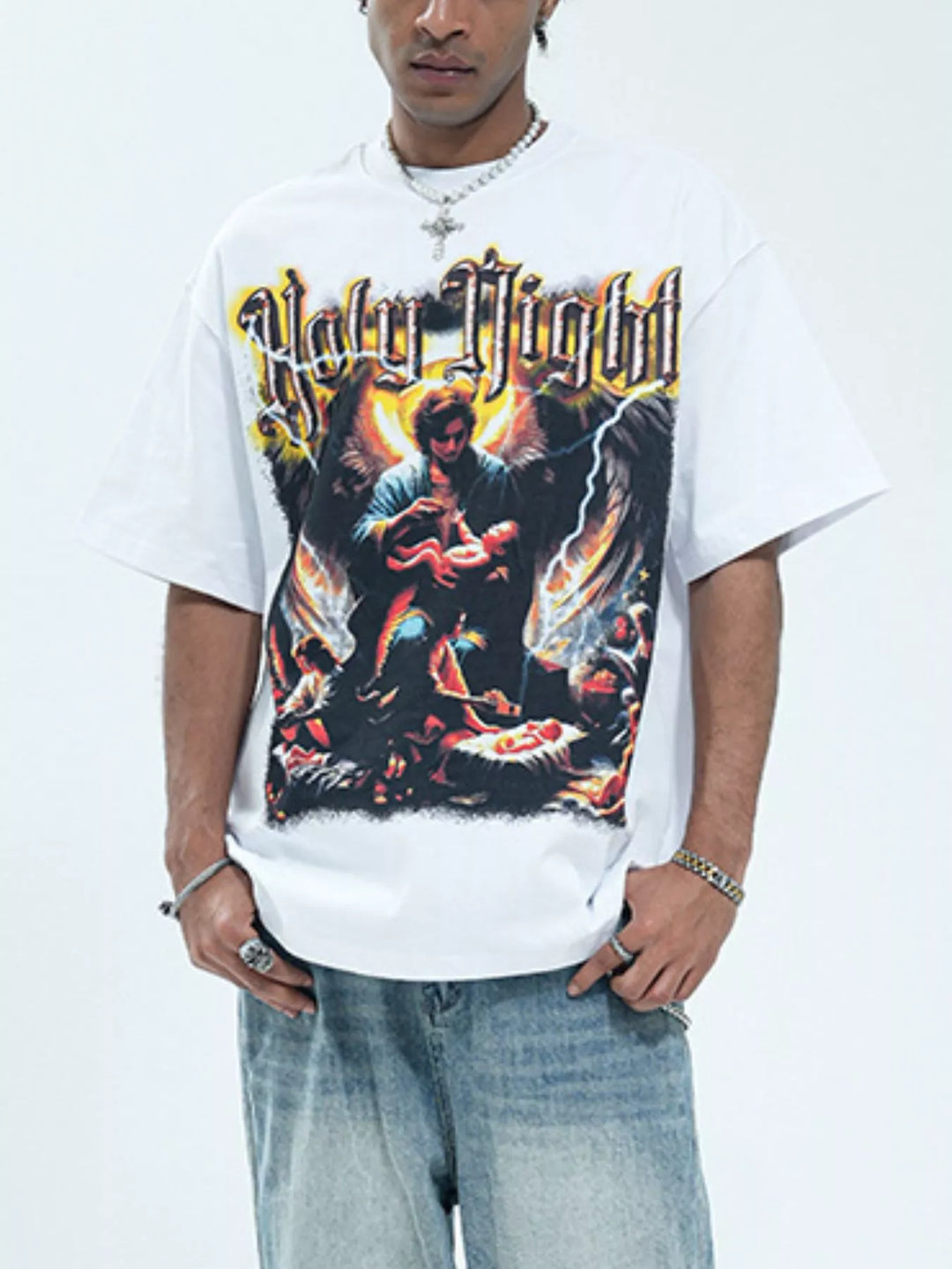 Men's Graphic Round Neck Oversized T-Shirt