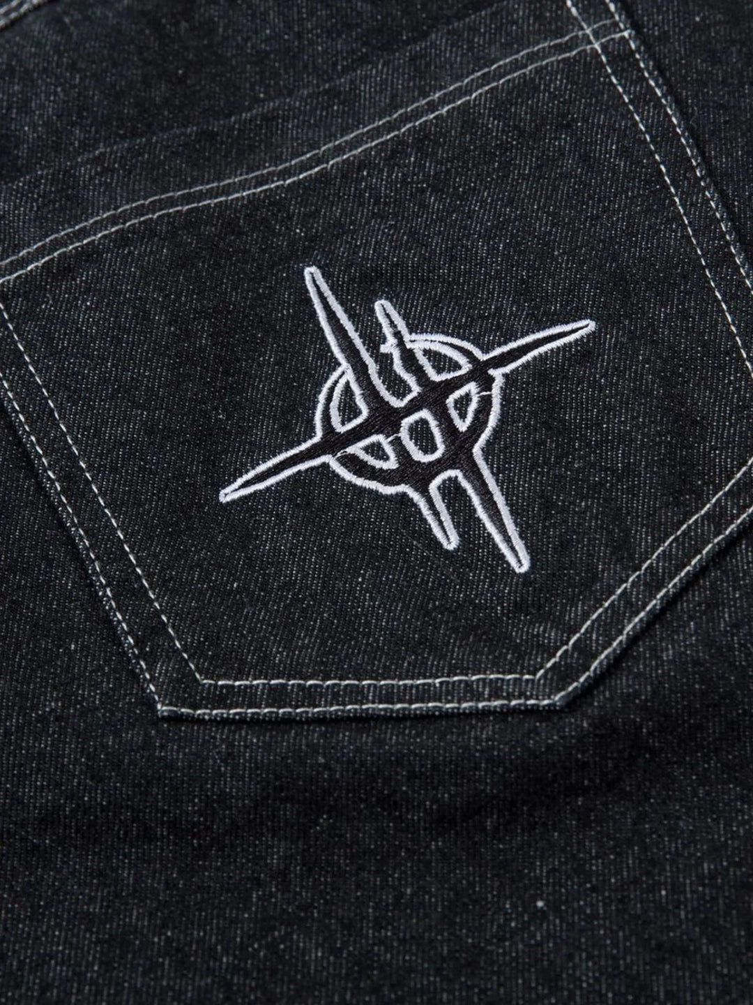 Men's Embroidered Wide Leg Baggy Jeans