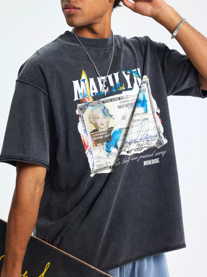 Men's Graphic Round Neck Short Sleeve T-Shirt