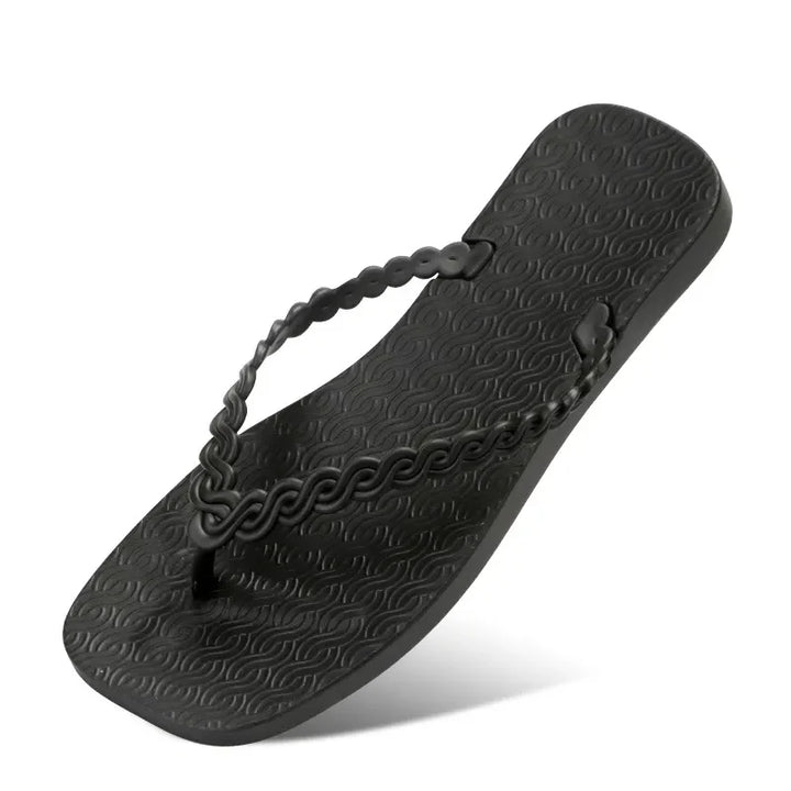 Braided Strap Beach Toe Post Slippers