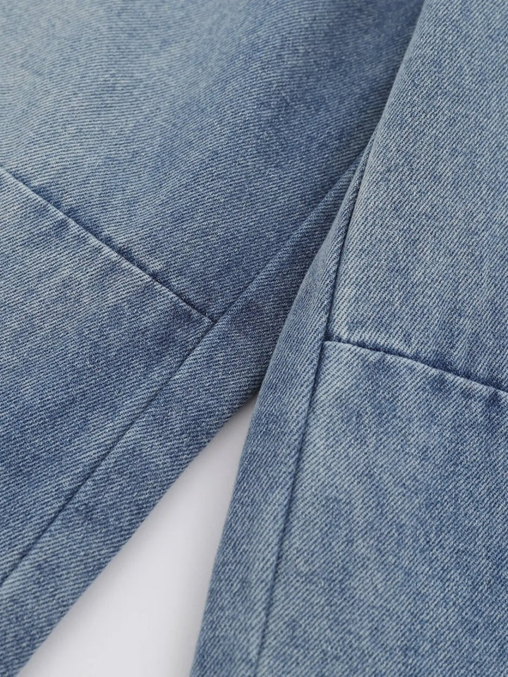 Men's Wide-Leg Vintage Wash Denim Jeans