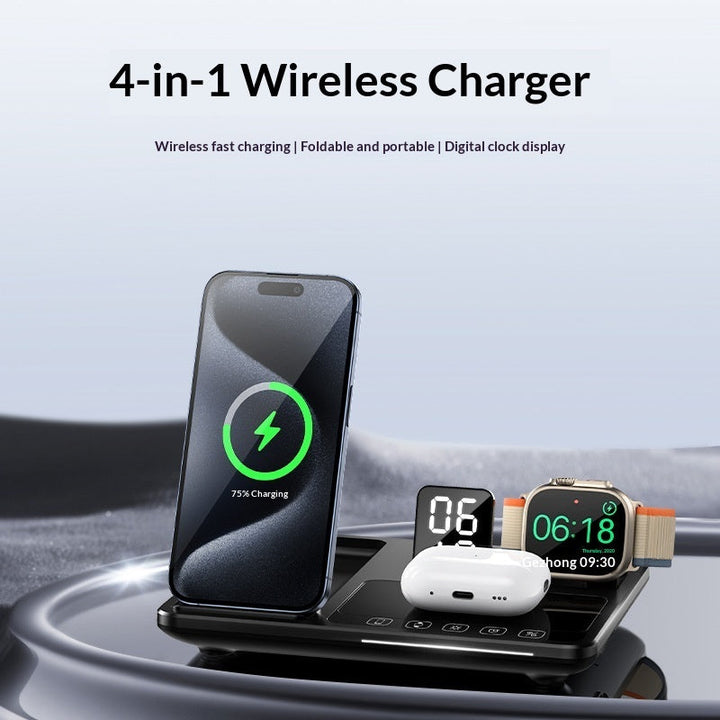 Digital Display Clock Touch Desk Wireless Charger