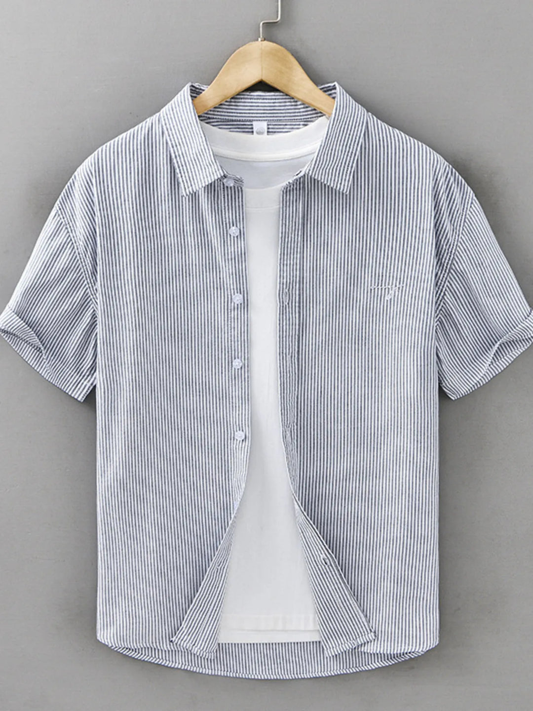 Men's Plus Size Classic Striped Short Sleeve Shirt