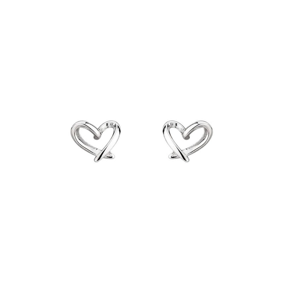 Heart-Shaped Stud Earrings