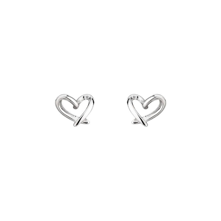 Heart-Shaped Stud Earrings