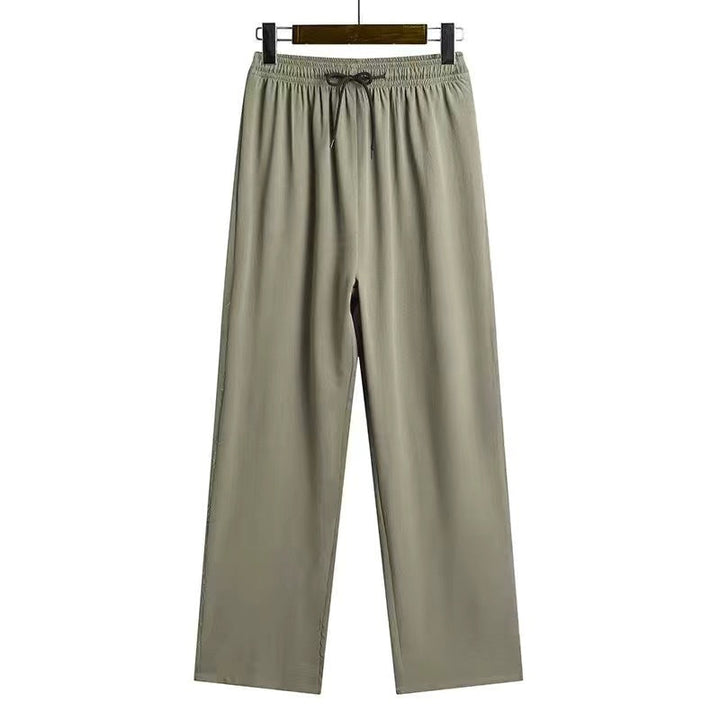 Traditional Chinese Knot Buttons Solid-color Design Trousers