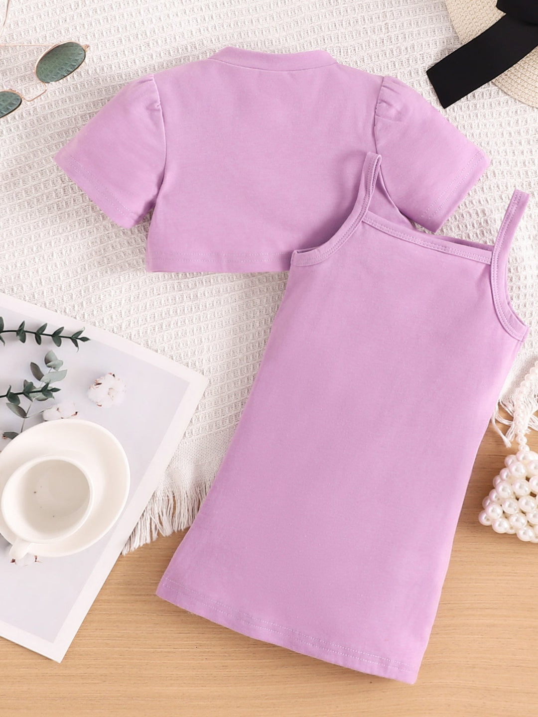 Children's Crop Top & Ruched Dress Set
