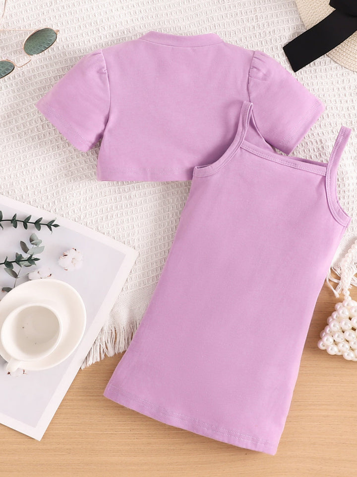 Children's Crop Top & Ruched Dress Set