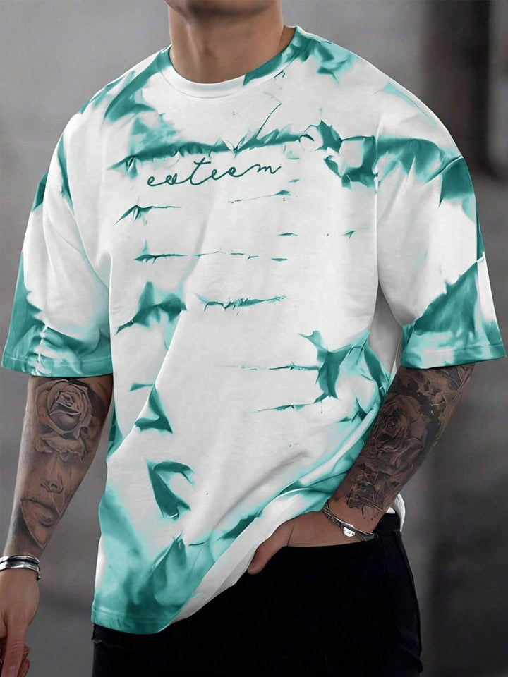 Men's Full Size Tie-Dye Round Neck T-Shirt Plus Size