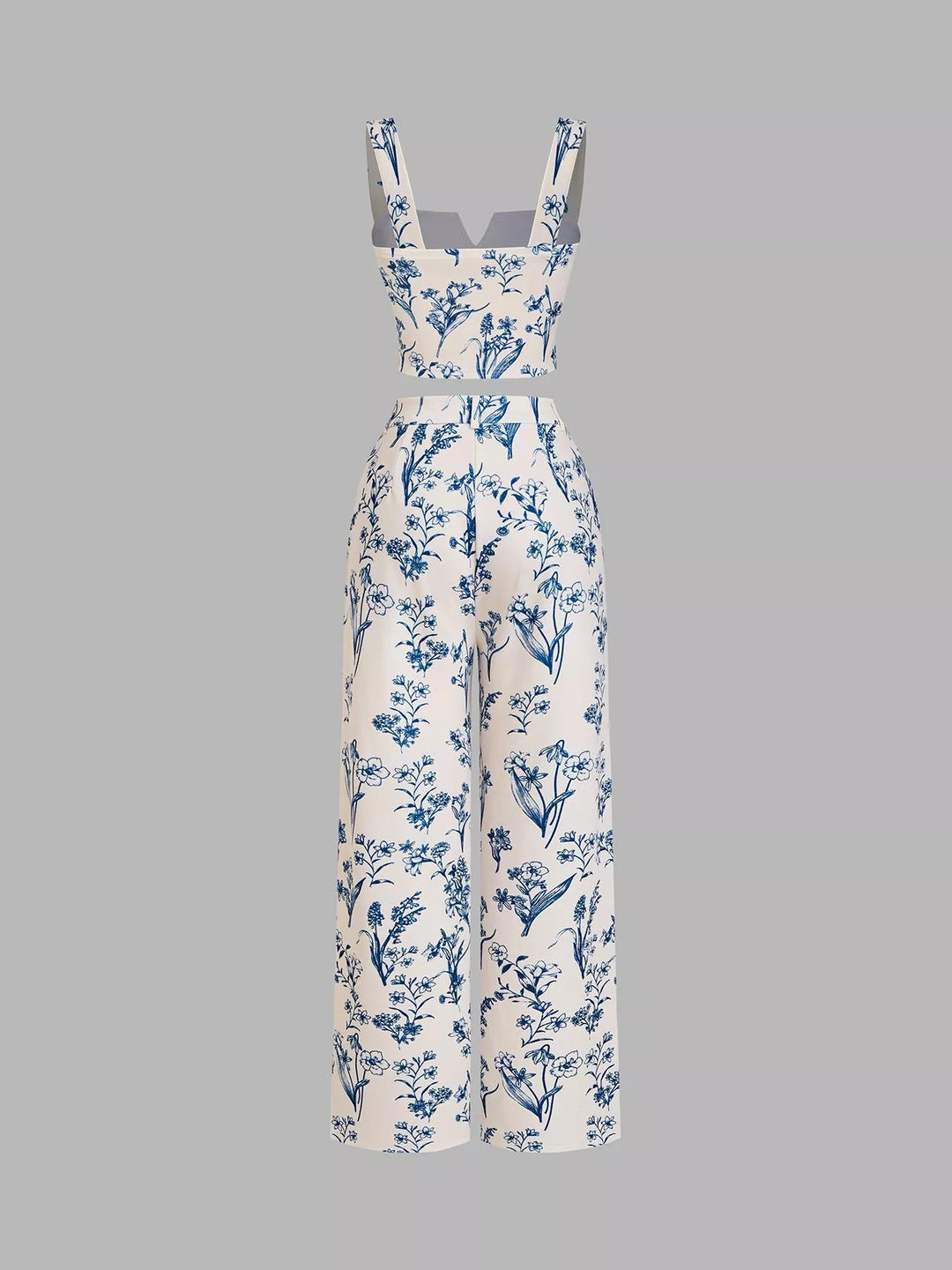 Floral Print Cami Top & Wide Leg Pants Set