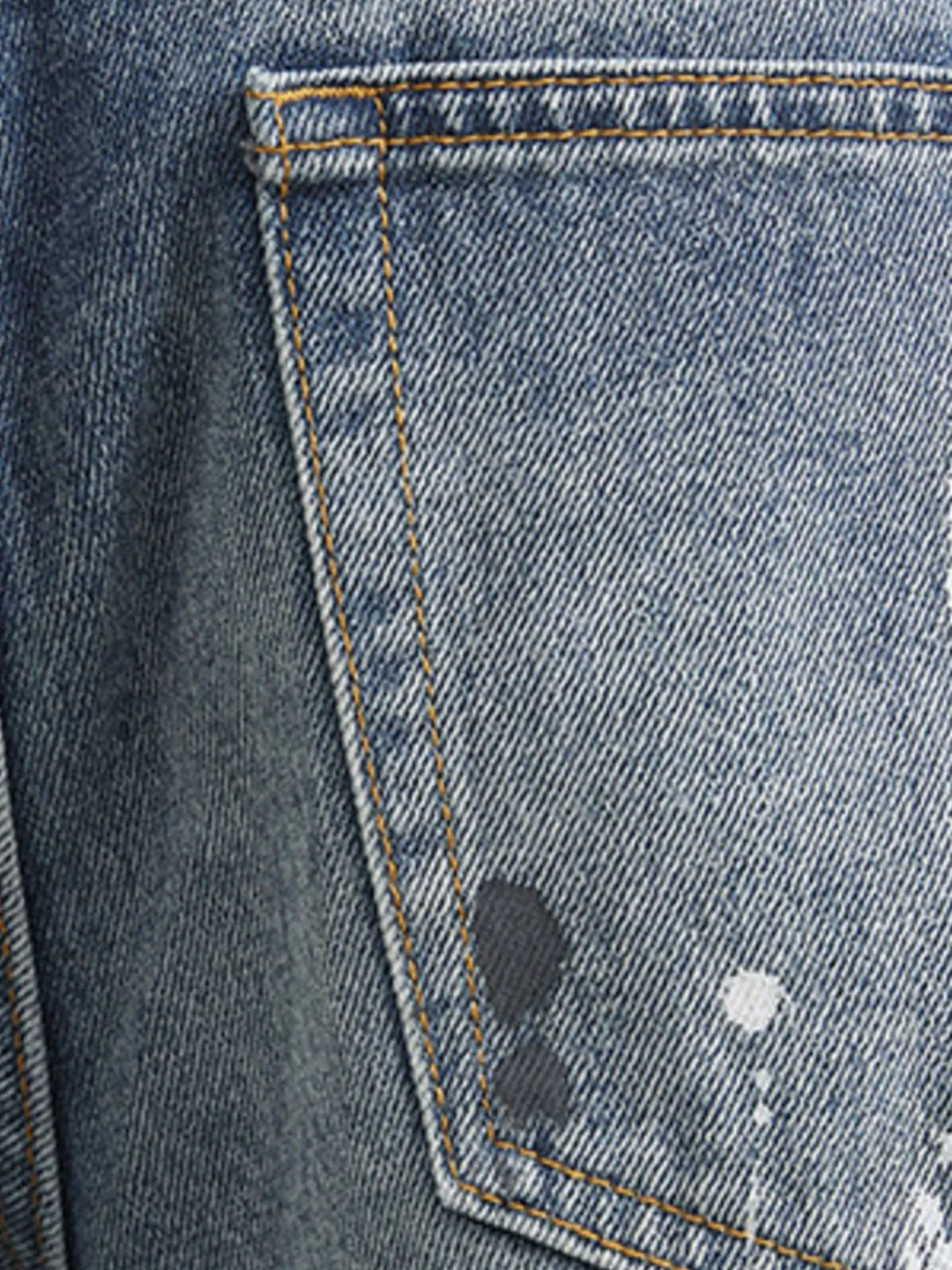 Men's Distressed Paint Splatter Relaxed Fit Jeans