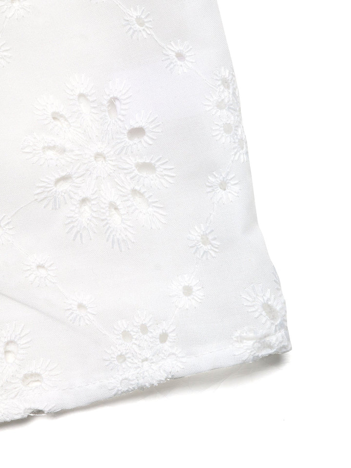 Eyelet Embroidered Button Up Shirt