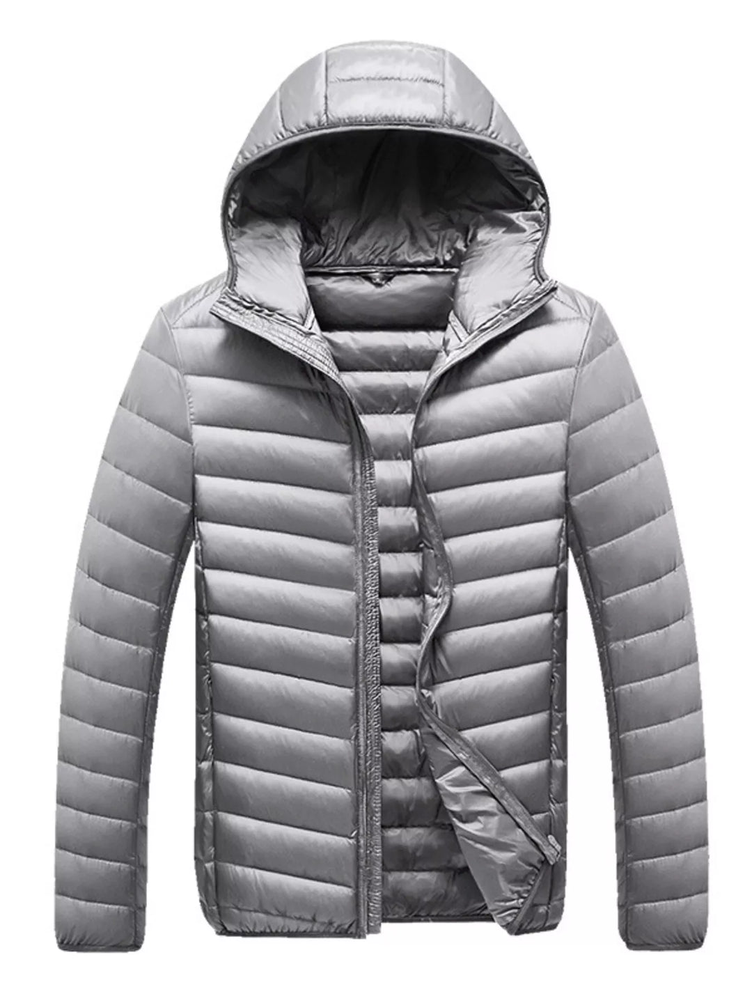 Men's Plus Size Lightweight Hooded Puffer Jacket
