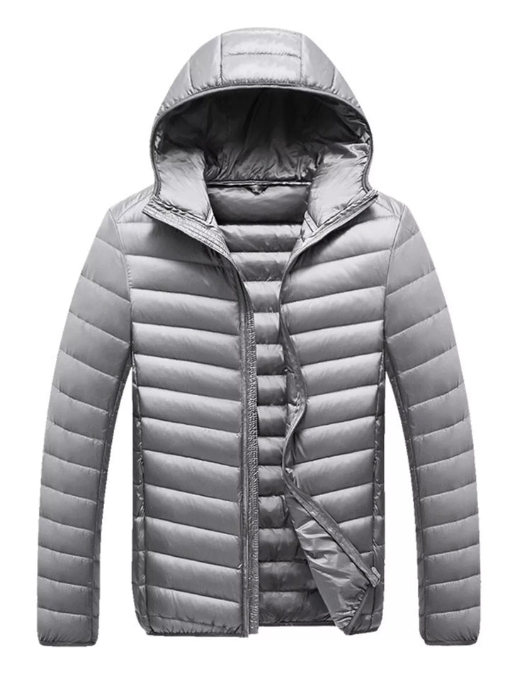 Men's Plus Size Lightweight Hooded Puffer Jacket