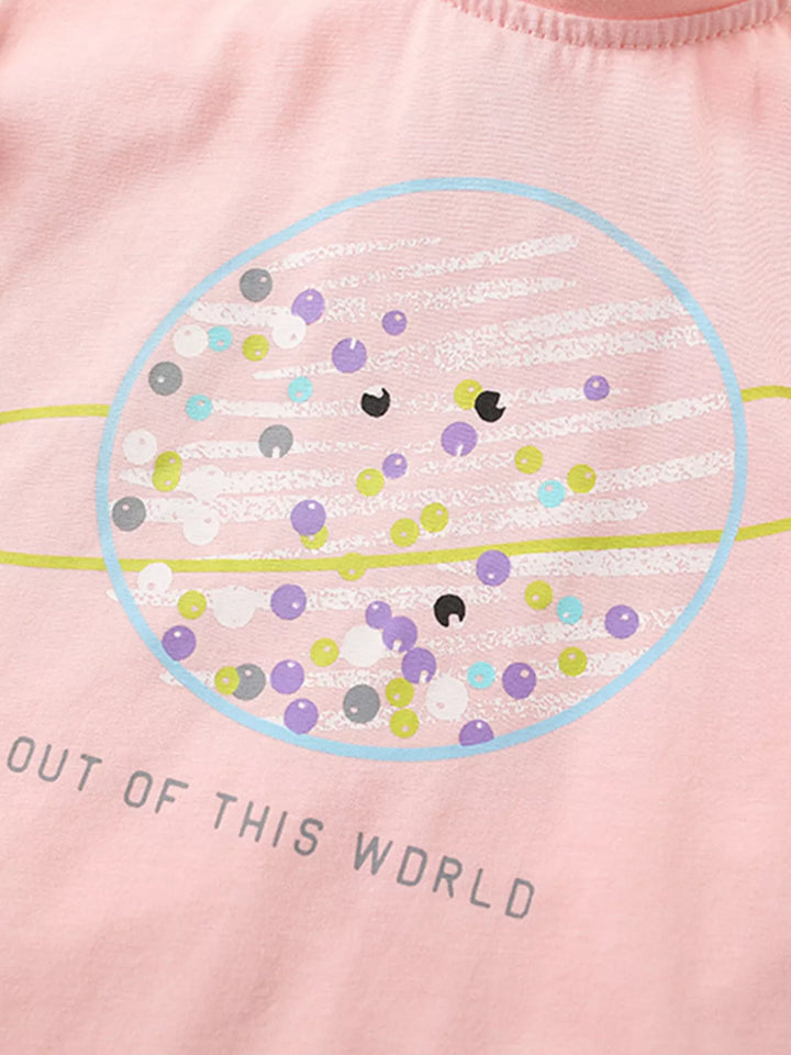 Children's Out of This World Planet Graphic Top and Shorts Set