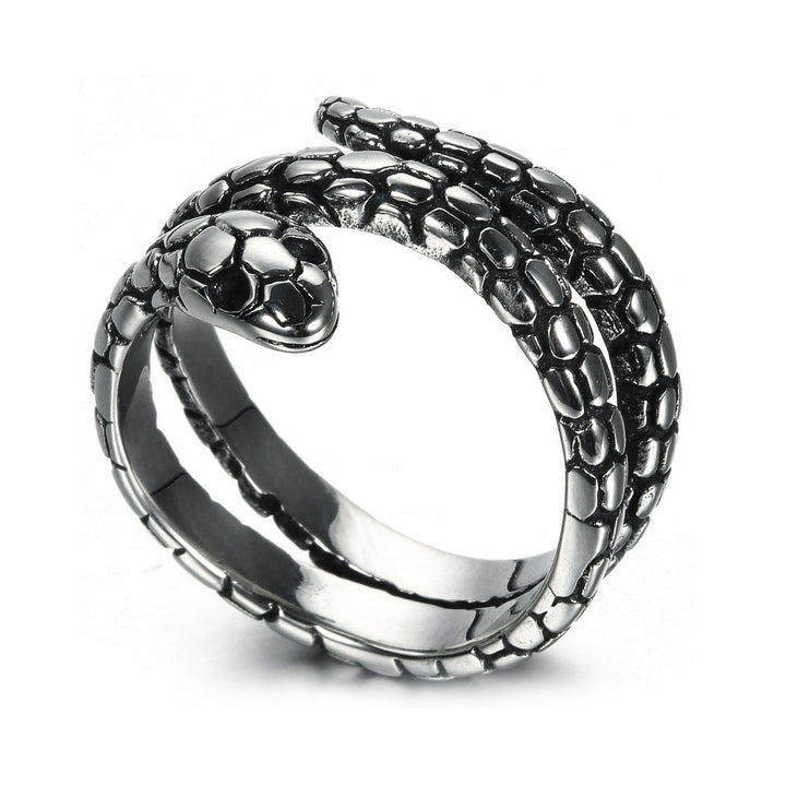 Mens Stainless Steel Animal Snake Ring