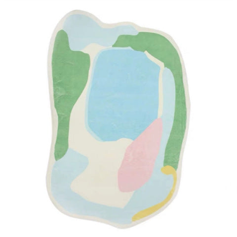 Bedside Rug Mat Home Use Cream Style Floor Mat