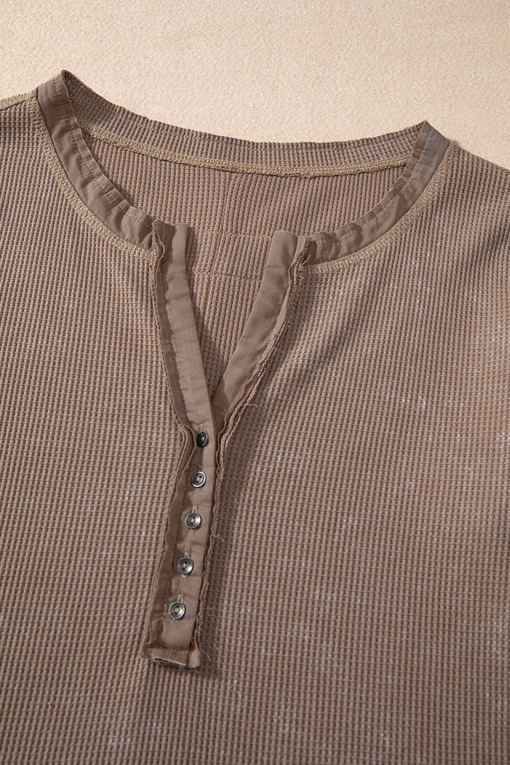 Button Detail Long Sleeve Top