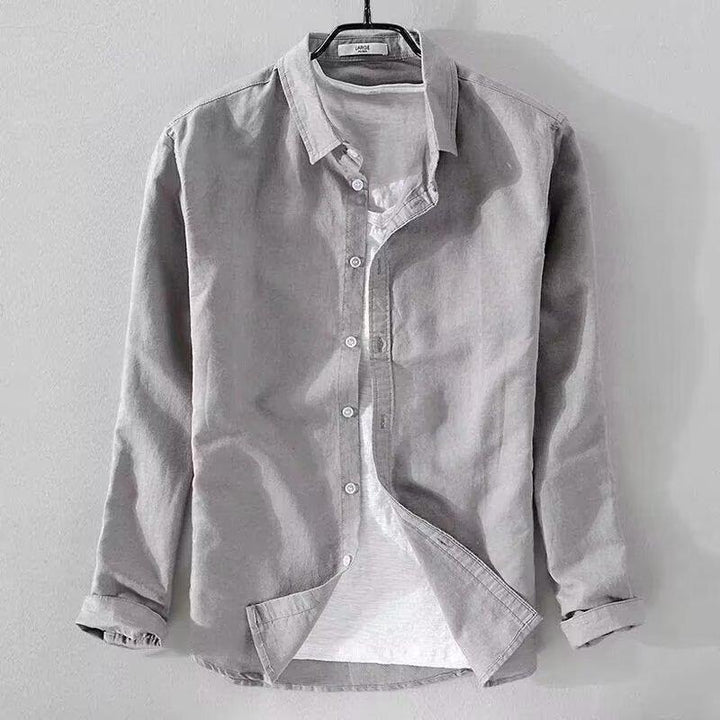 Mens Long Sleeve Casual Slim-fit Youth Style Japanese Style Simple And Breathable