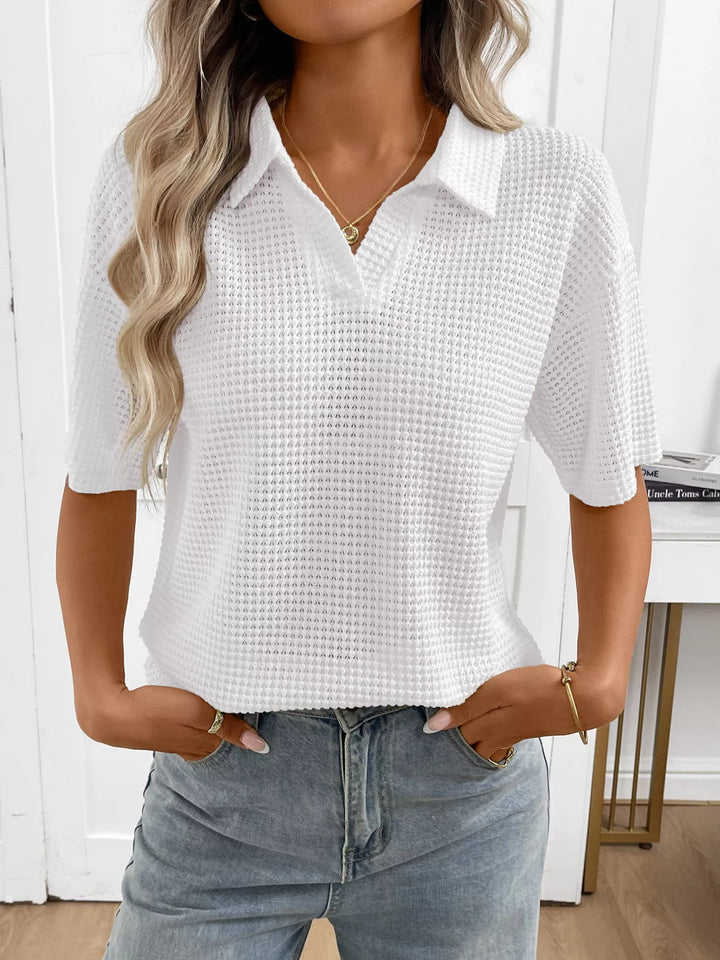 Striped Knit Short Sleeve Top