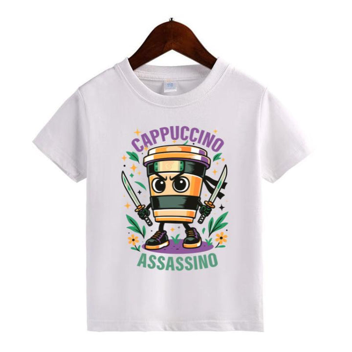 Italian Meme Character T-Shirt for Kids - Funny Toddler Boy or Girl Tee, Hand-Drawn Apparel