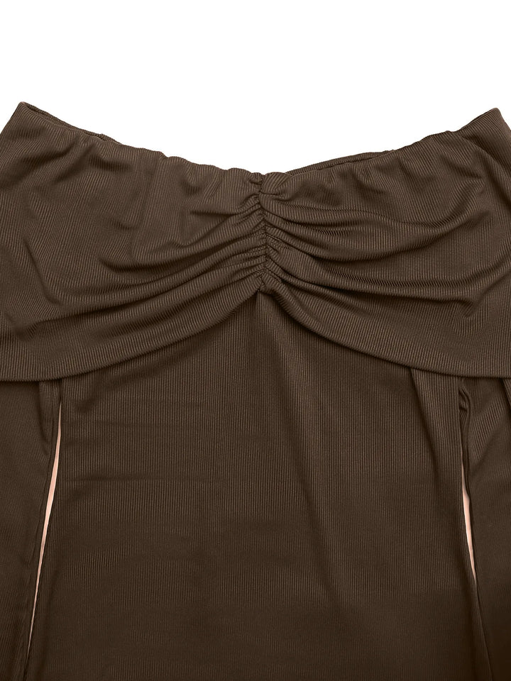 Off-Shoulder Long Sleeve Bodycon Maxi Dress