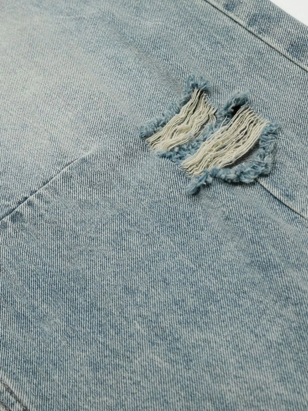 Men's Washed Distressed Curved Jeans