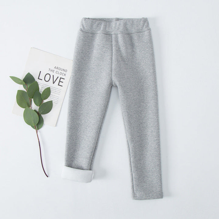 Fleece-lined Extra-thick Casual Pants For Kids