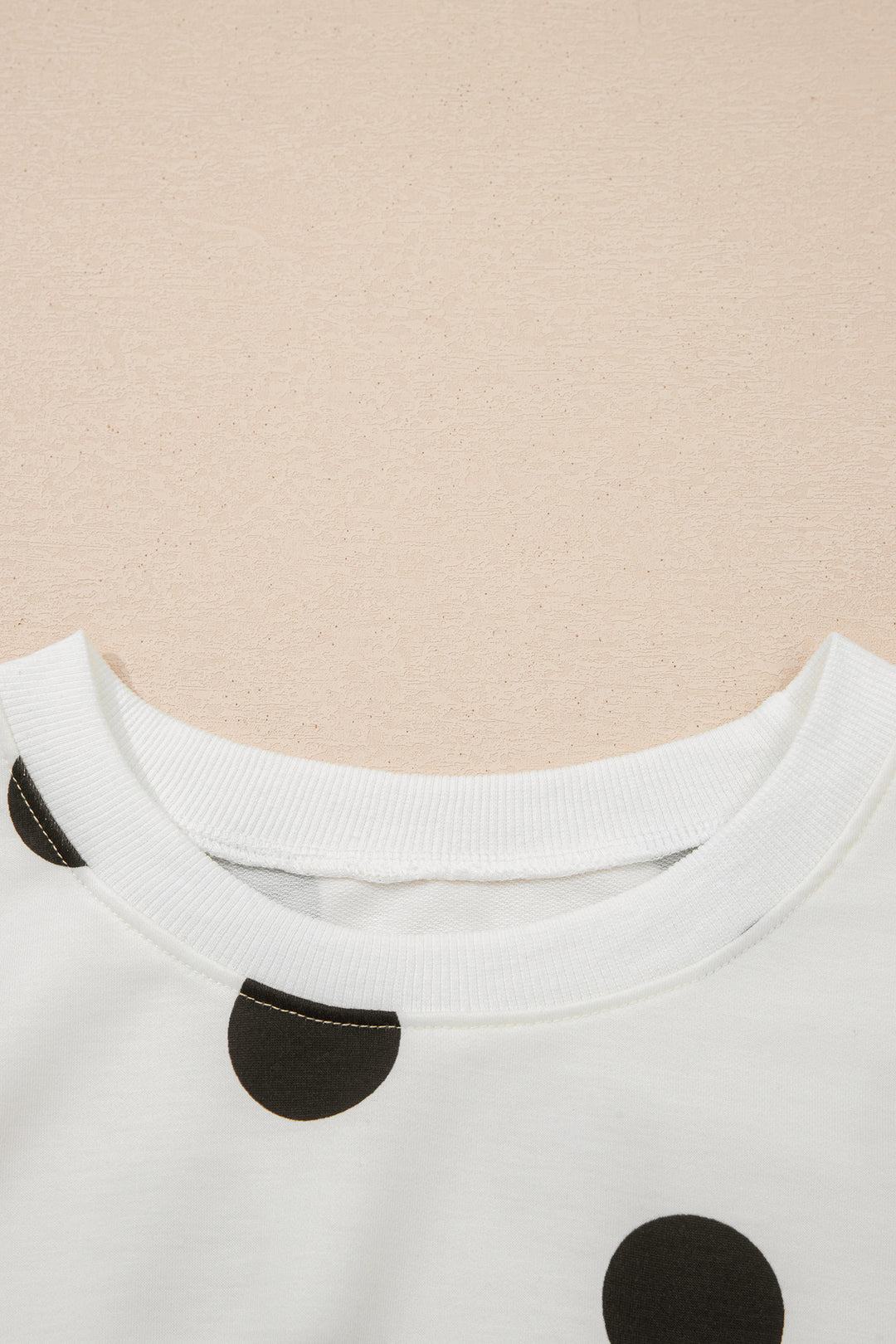 White Polka Dot Printed Long Sleeve Flared Mini Dress