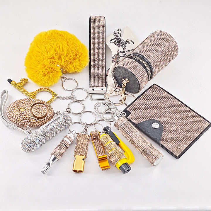 Multifunctional Portable Womens 12-Piece Keychain Set