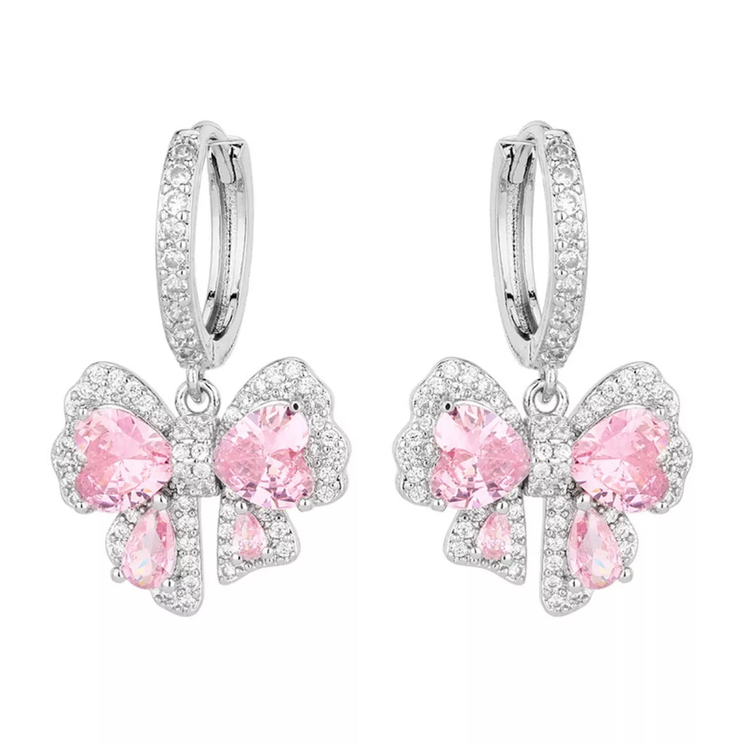 Zircon Bowknot Drop Earrings