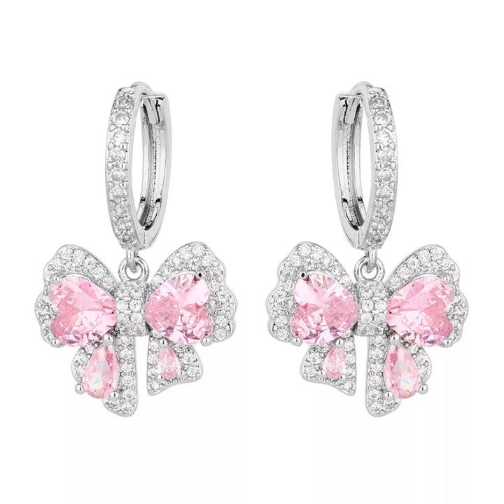 Zircon Bowknot Drop Earrings