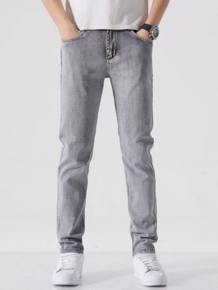 Men's Slim Fit Washed Jeans