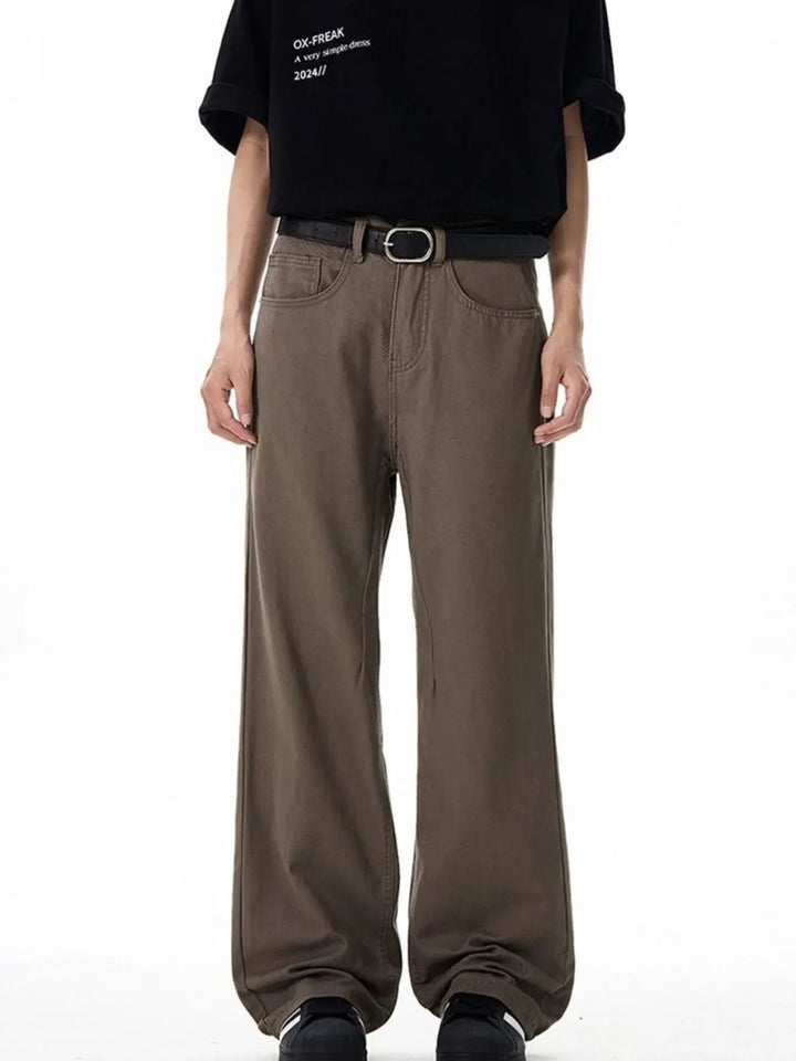 Men's Washed Wide-Leg Cargo Pants
