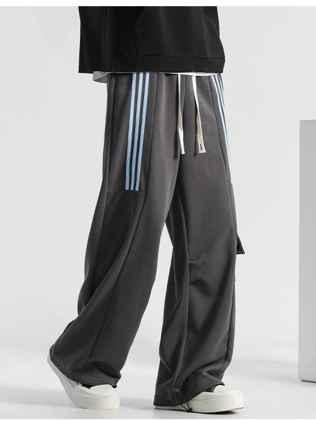Men's Plus Size Striped Loose-Fit Casual Pants