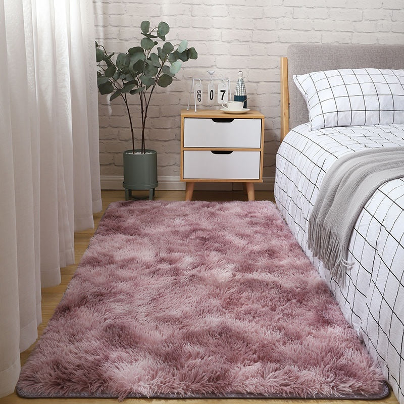 Silk-wool Carpet Bedroom Bedside Living Room Solid Color
