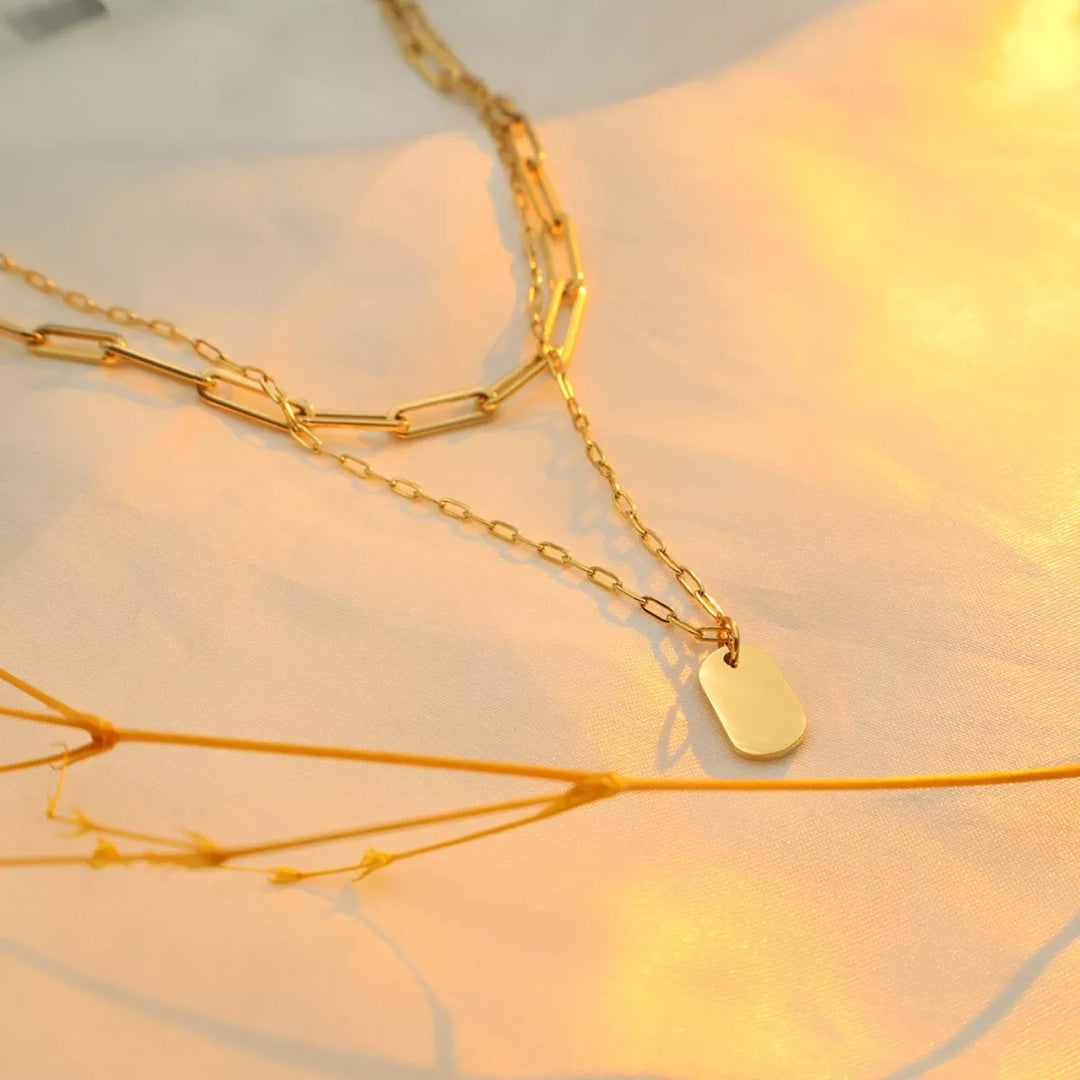 18K Gold-Plated Double Layered Necklace