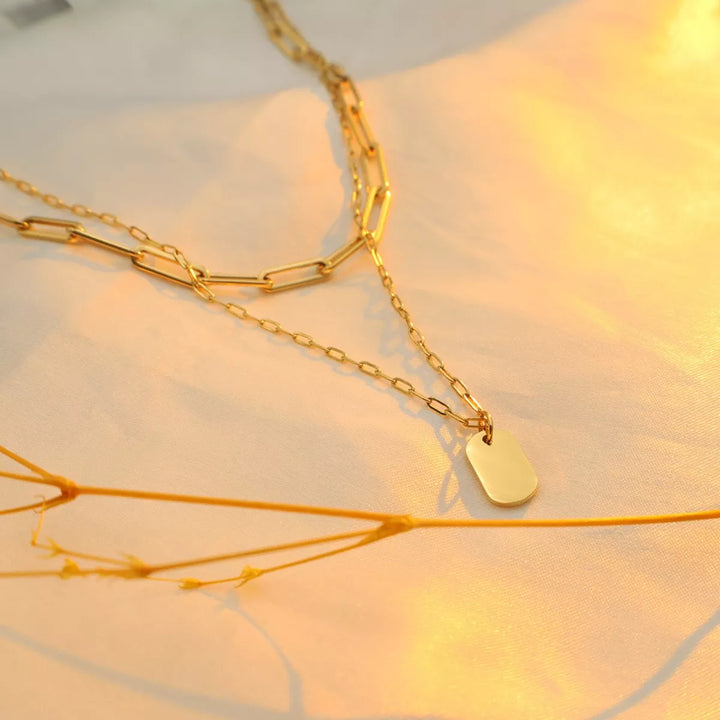 18K Gold-Plated Double Layered Necklace