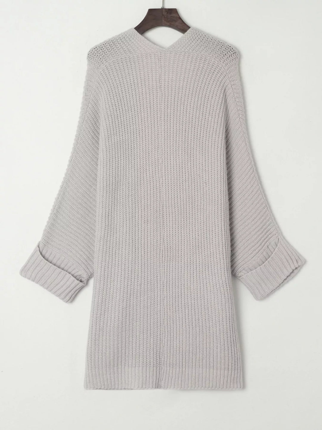 Oversized Fold Over Sleeve Open Front Cardigan