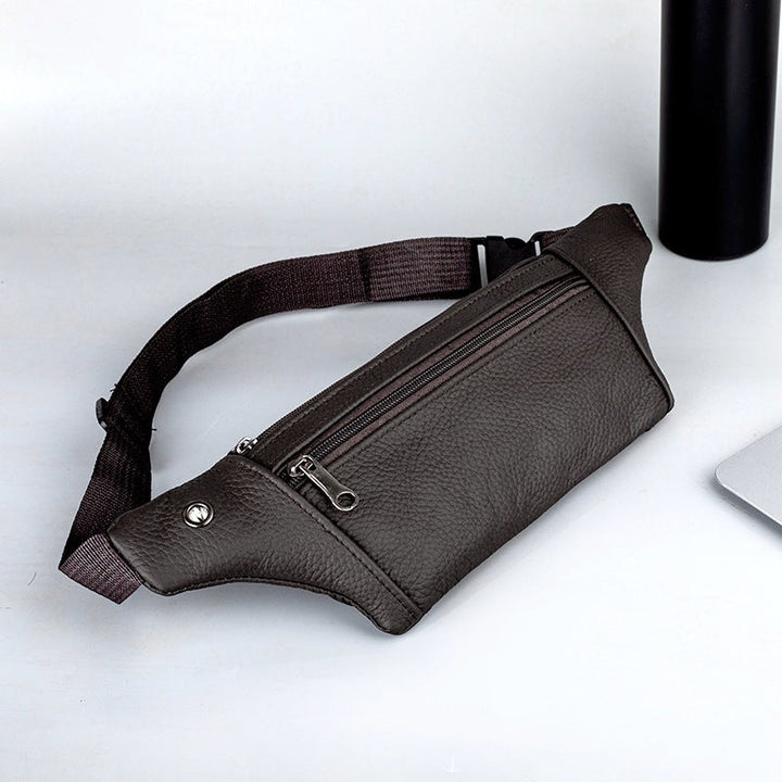 Genuine Leather Sports Waist Pack For Men, Invisible Running Pack