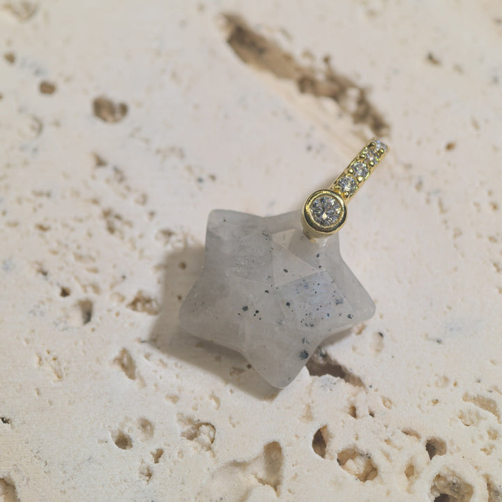 Natural Stone Cut-surface Star Pendant Five-pointed Star Charm