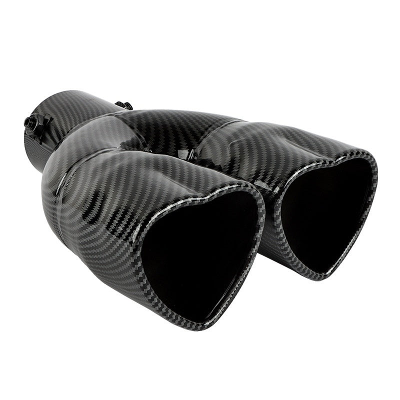 Single-out Double-tube Thickened Heart-shaped Exhaust Pipe, Personalized