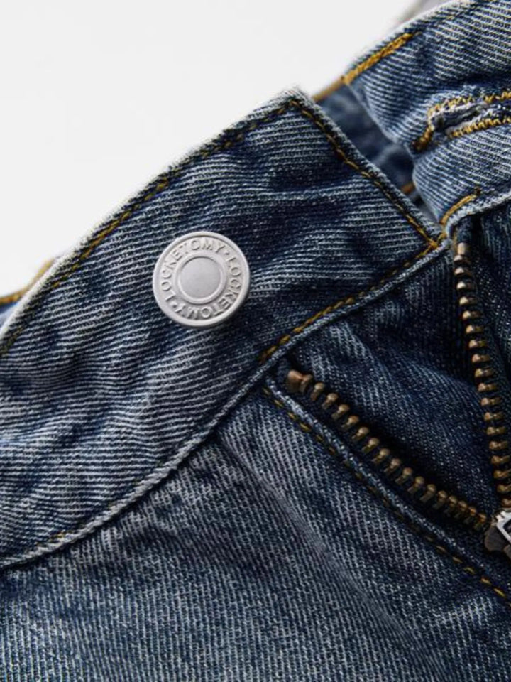 Men's Full Size Wash Wide Leg Jeans Plus Size