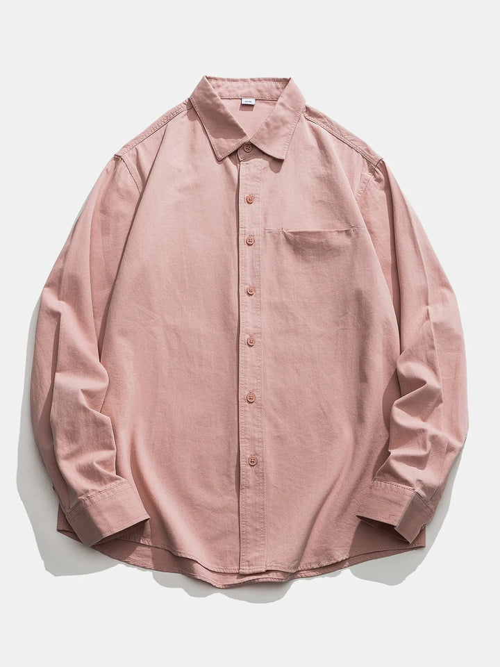 Men's Plus Size Casual Long Sleeve Shirt
