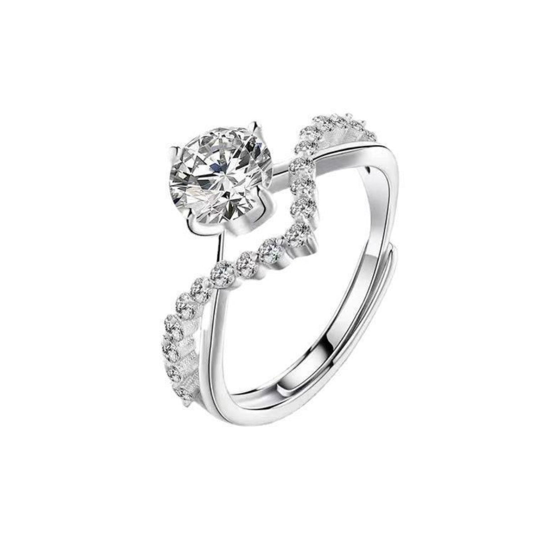 1 Carat Moissanite 925 Sterling Silver Ring